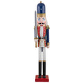 48.25 Blue Red And White Christmas Nutcracker Soldier With Sword