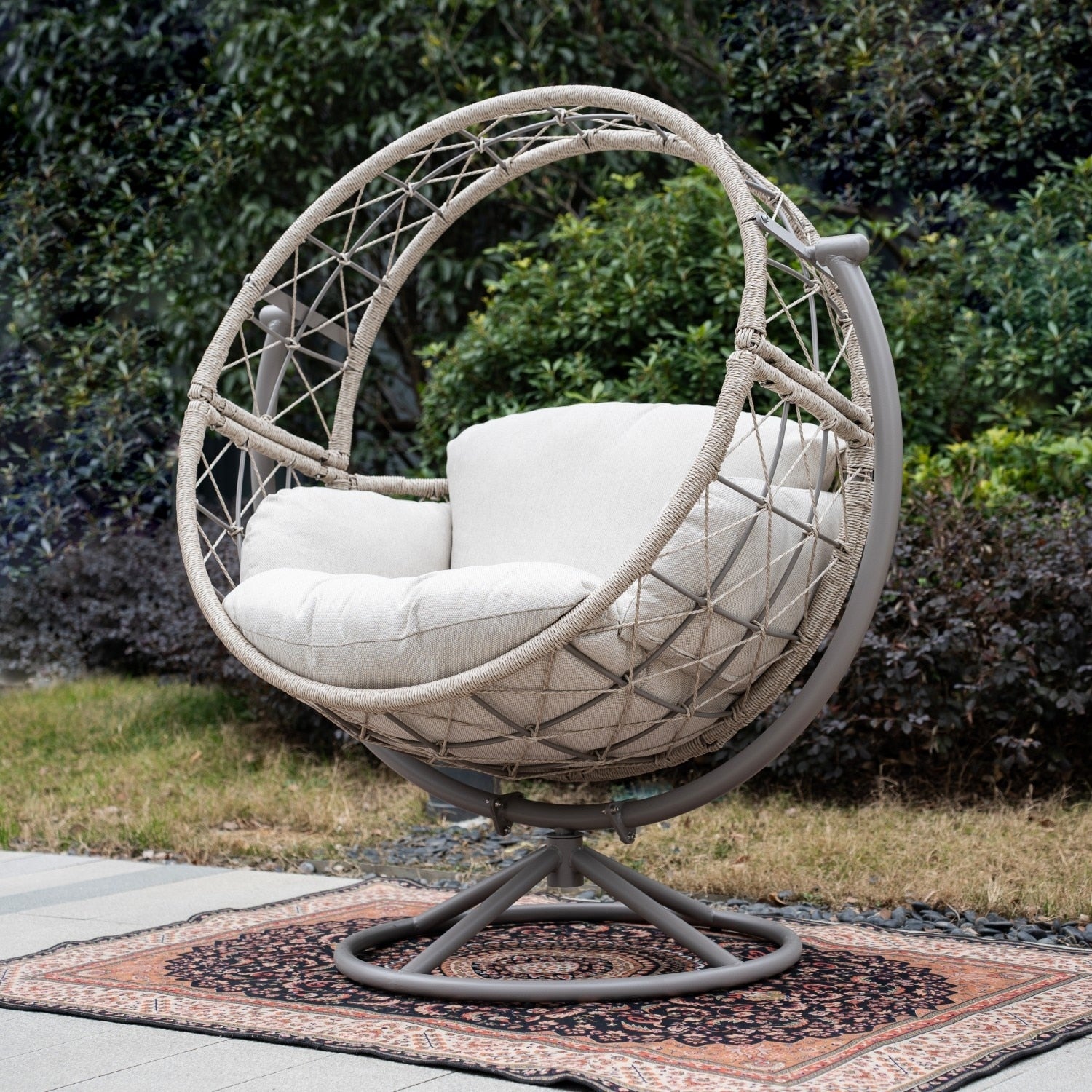 48.8 Outdoor Rocking Chair With Padded Cushion