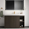 48F Bathroom Vanity With Sink One Piece Quartz Sink Basin Without Drain And Faucet