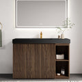 48F Bathroom Vanity With Sink One Piece Quartz Sink Basin Without Drain And Faucet