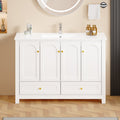48 Bathroom Vanity With Ceramic Sink Combo Abundant Storage Cabinet 4 Soft Close Doors And 2 Drawers