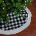 48 Black And White Knitted Plaid Christmas Tree Skirt N A
