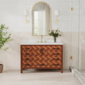 48 Freestanding Bathroom Vanity With Engineered Stone Top Ceramic Sink Built In Power Outlet And Hair Dryer Storage