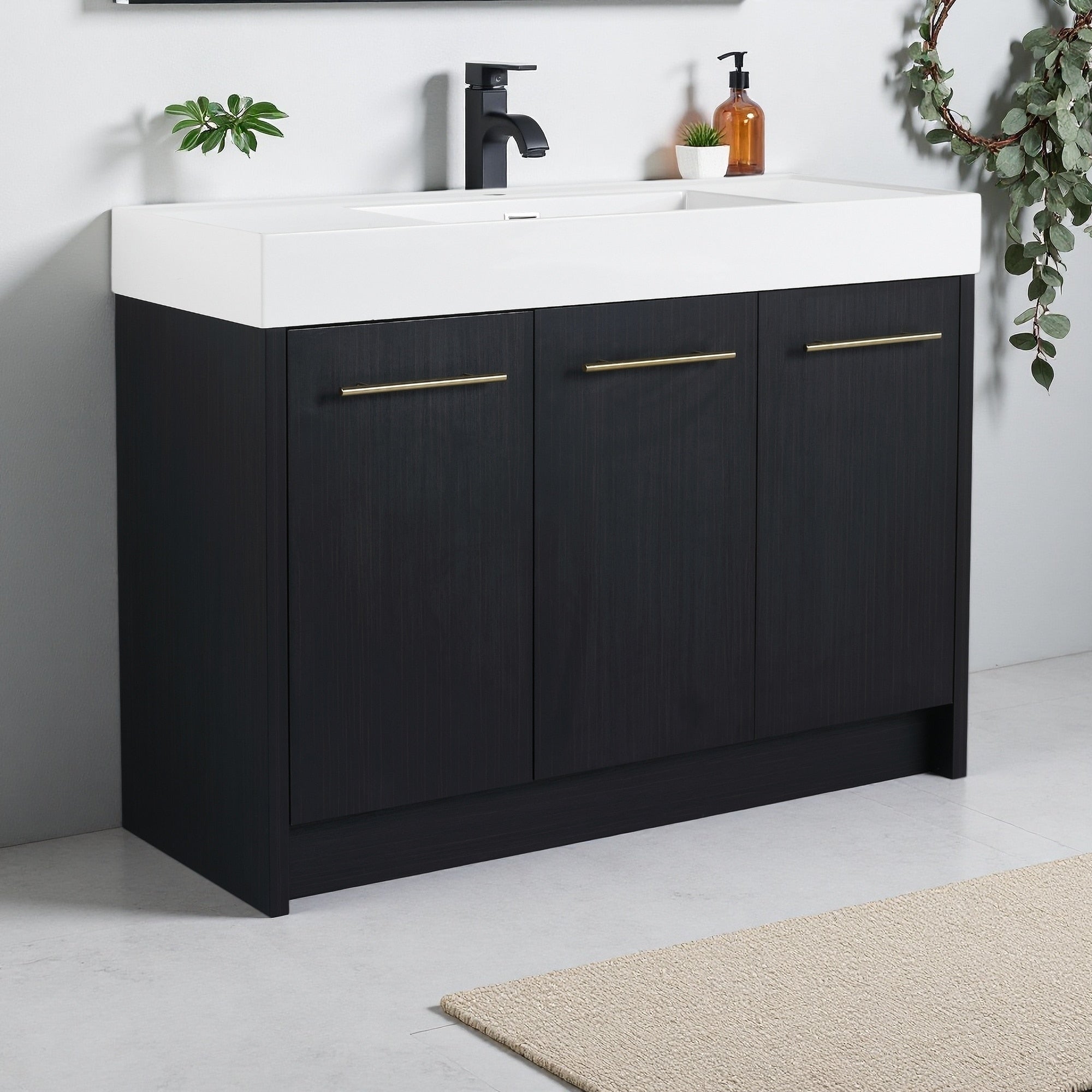 48 Freestanding Bathroom Vanity With Resin Sink Soft Closing Door Eco Friendly Plywood Base Kd Package