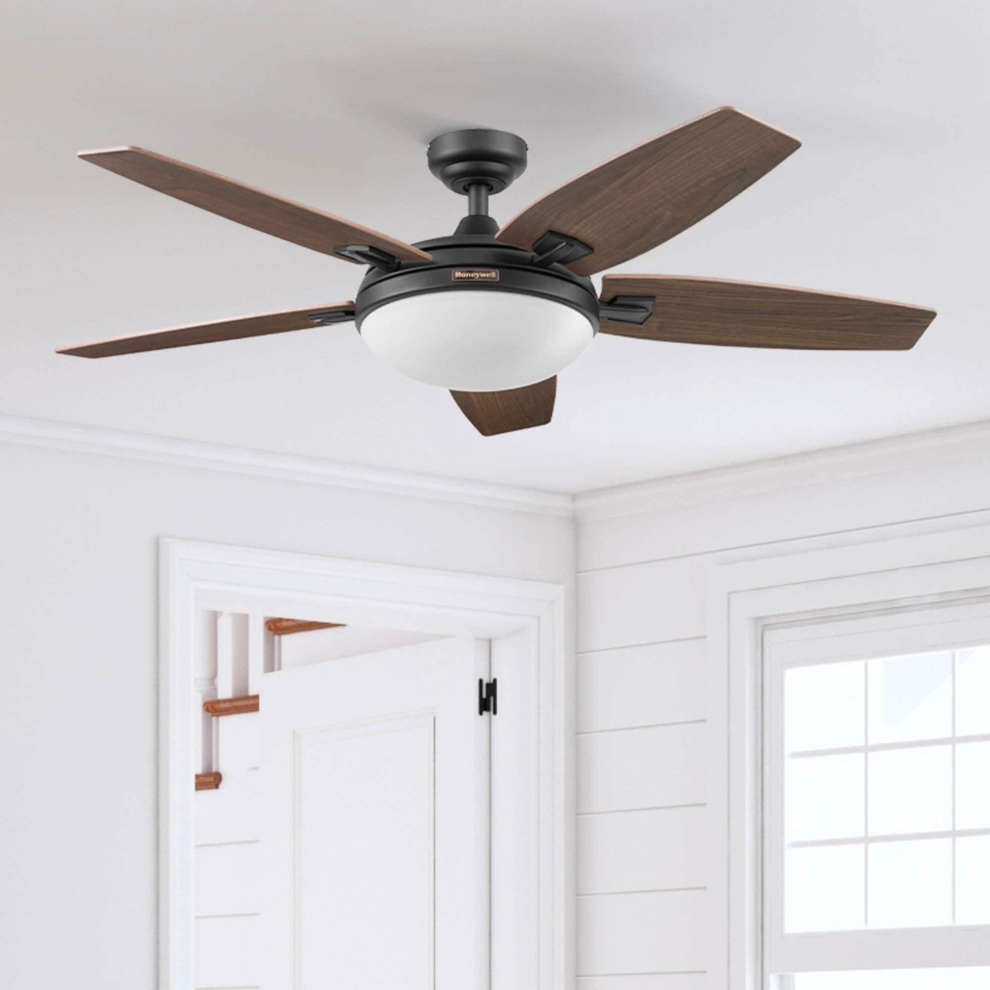 48 Honeywell Carmel Oil Rubbed Bronze Ceiling Fan With Integrated Light And Remote