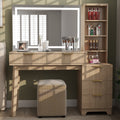 50 Makeup Vanity With 36 Lighted Mirror 4 Dressers Charging Station 3 Light Modes
