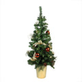 48 Pre Decorated Red Gold And Copper Potted Artificial Christmas Tree Unlit