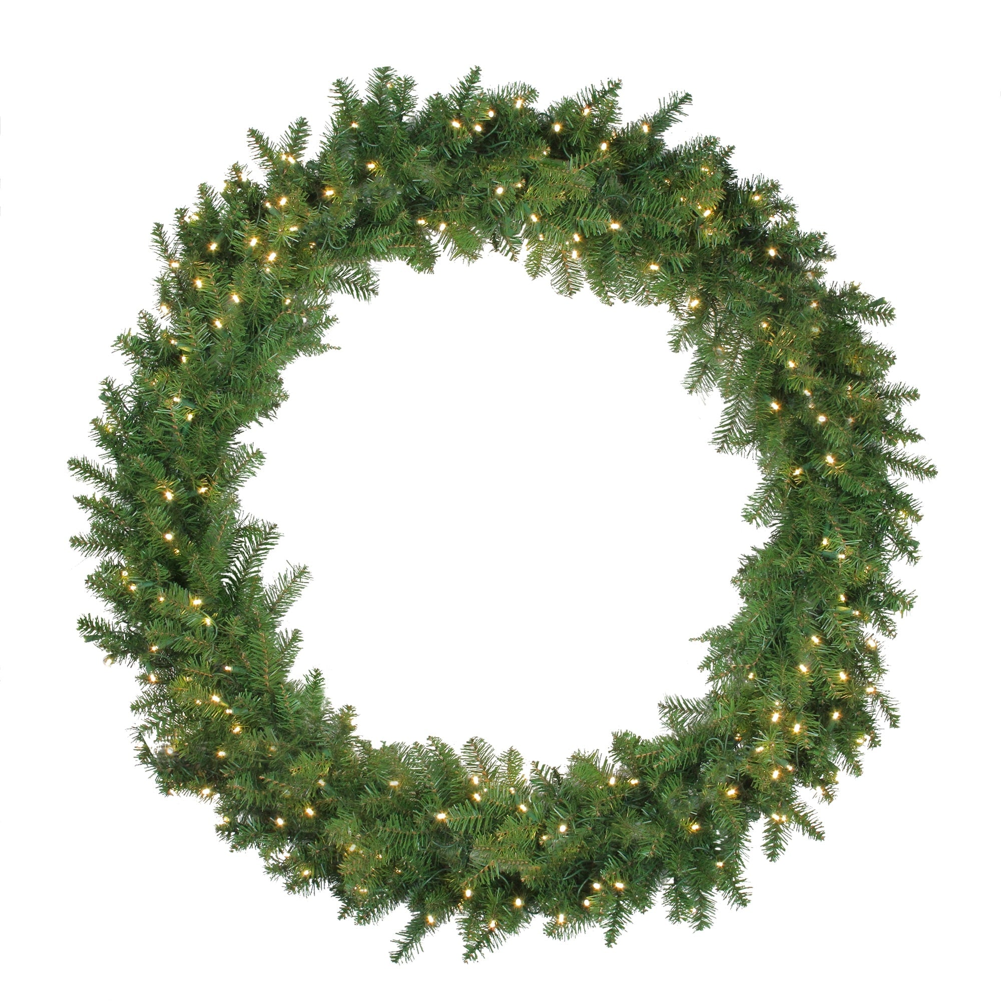 48 Pre Lit Northern Pine Artificial Christmas Wreath Warm White Led Lights