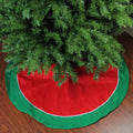 48 Traditional Red And Green With White Piping Christmas Tree Skirt