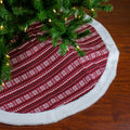 48 Red And White Knitted Snowflake Lodge Christmas Tree Skirt N A