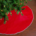 48 Christmas Traditions Reversible Red And Green With White Shell Stitching Christmas Tree Skirt