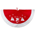 46 Red And White Winter Reindeer Embroidered Christmas Tree Skirt