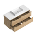 48 Solid Wood Bathroom Vanity With White Quartz Countertop Ceramic Vessel Sink