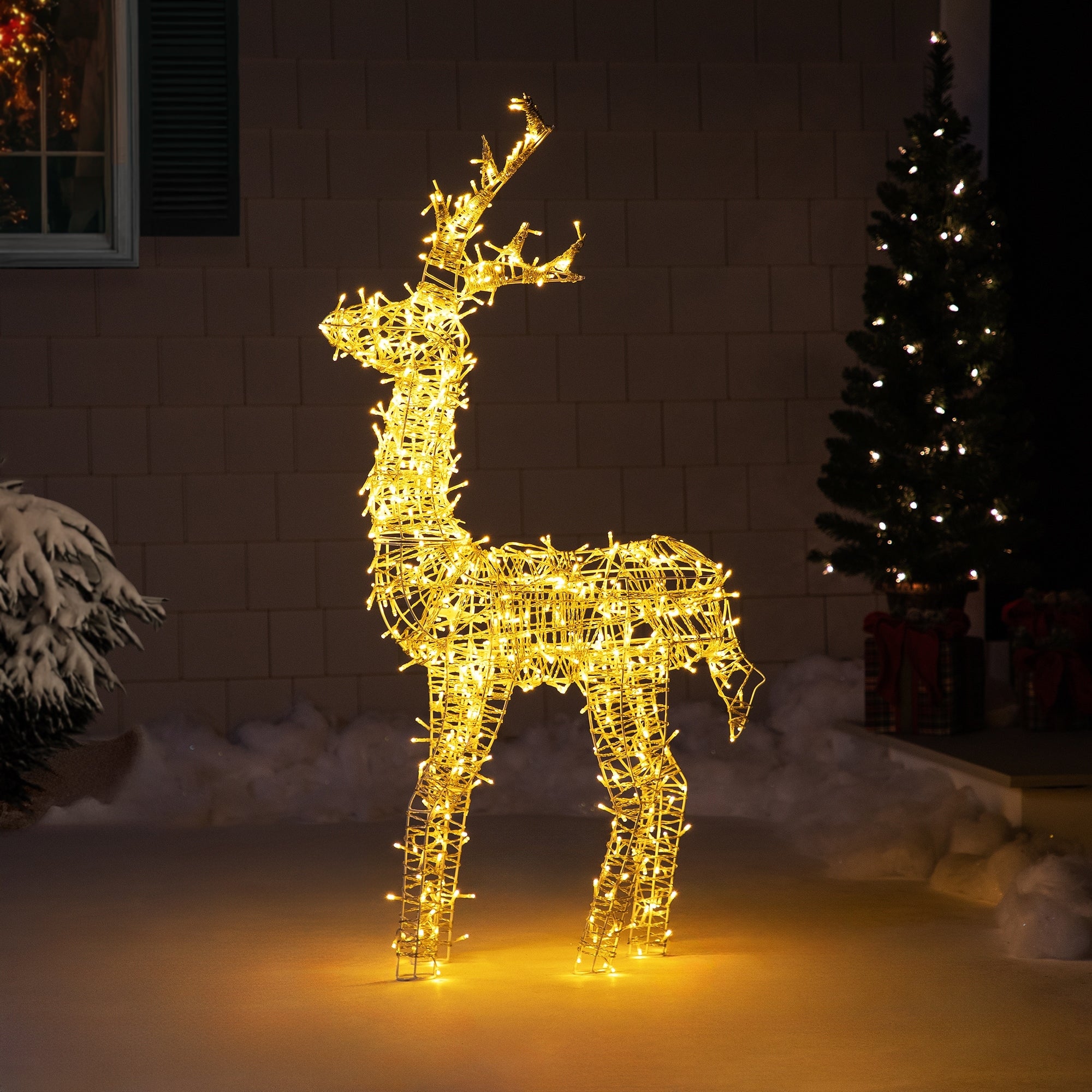 48 Led Lighted Upright Standing Reindeer Outdoor Christmas Decoration