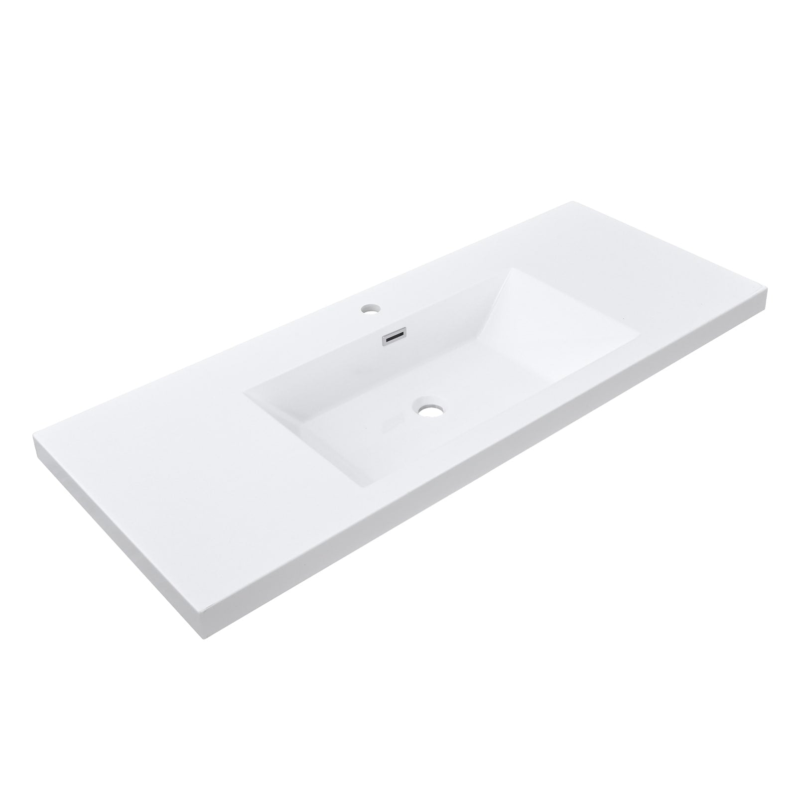 48 In. W X 26 In. D Integrated Resin Bathroom Sink Vanity Top Rectangular Sink One Piece Design