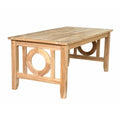 49 In. W Natural Finish Rectangle Shape Wood Frame End Table 8 X 11