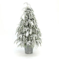 4Ft Unlit Artificial Potted Tree With White Snow Flocked And Soft Branches 49.2 H X 30 Diameter