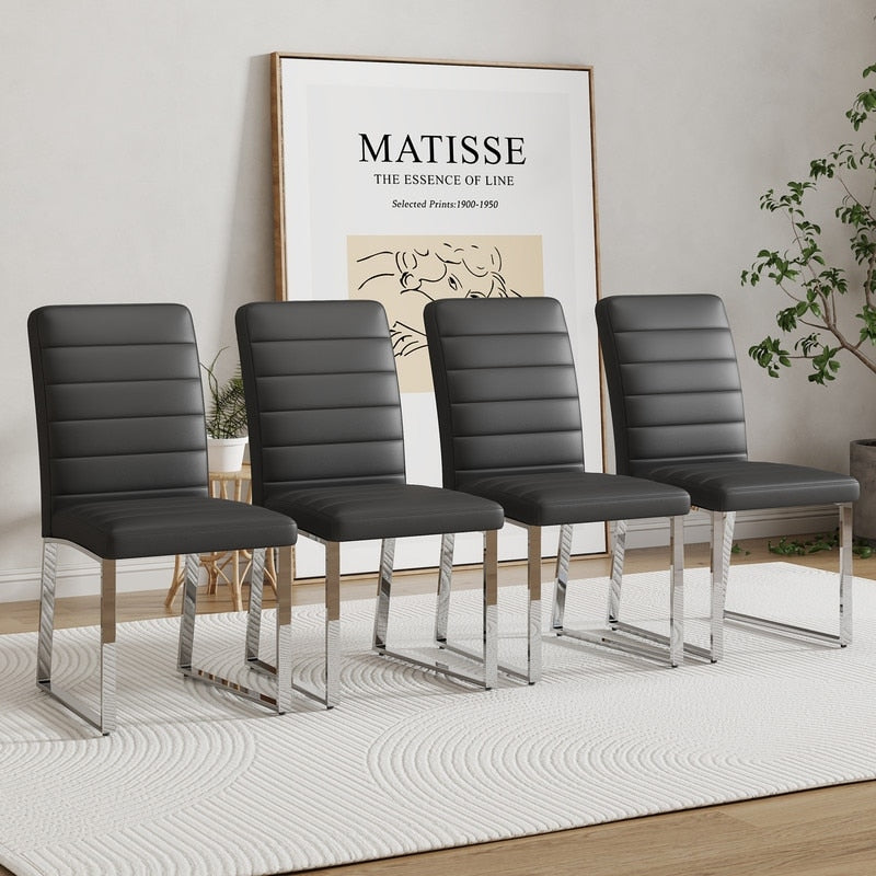 4Pcs Heavy Duty Iron Frame Office Chairs