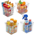 4Pk Small Square Fridge Bin With Handle