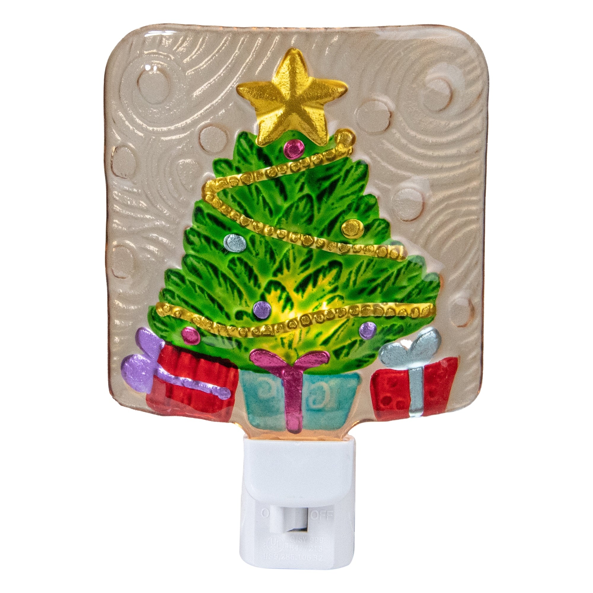 4 Green And Gold Christmas Tree Night Light