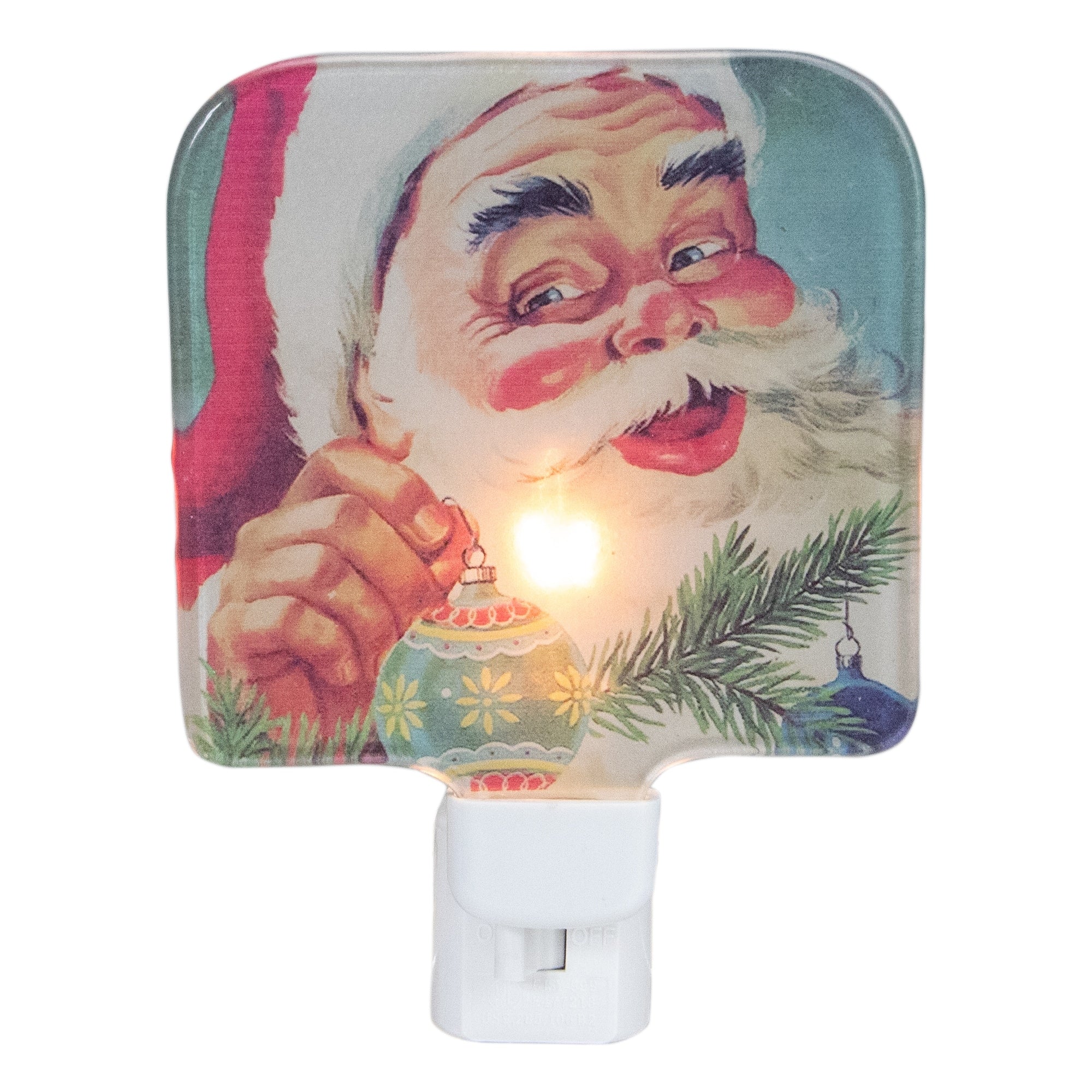 4 Red And Blue Santa Glass Christmas Night Light