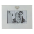 4 X 6 White Wood Picture Frame With Faux Diamond Heart 4 Inchx6 Inch