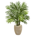 4 Areca Palm Artificial Tree In Sand Colored Planter H 4 Ft. W 30 In. D 27 In