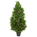 4 Bay Leaf Artificial Topiary Tree Uv Resistant Indoor Outdoor