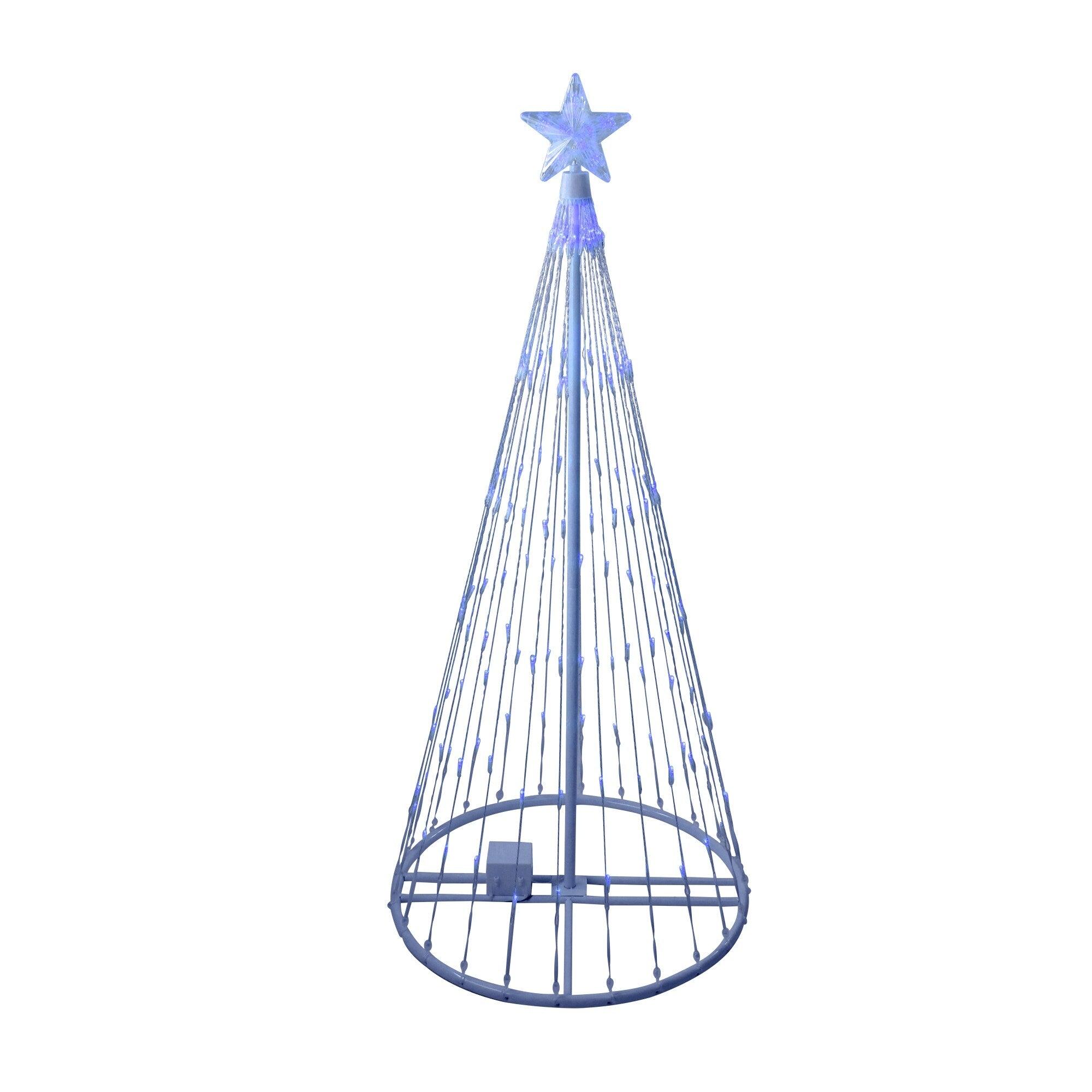 4 Blue Led Lighted Show Cone Christmas Tree Outdoor Decoration