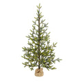 4 Fraser Fir Natural Look Christmas Tree With 100 Clear Led Lights Green
