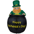 4 Inflatable Lighted Leprechaun With Pot Of Gold St. Patricks Day Yard Art Decoration
