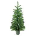 4 Slim Green Walkway Artificial Potted Christmas Tree Unlit