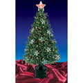 4 Pre Lit Fiber Optic Artificial Christmas Tree With Stars