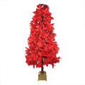 4 Pre Lit Fiber Optic Color Changing Red Poinsettia Christmas Tree