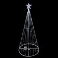 4 Pure White Led Lighted Show Cone Christmas Tree Outdoor Decoration