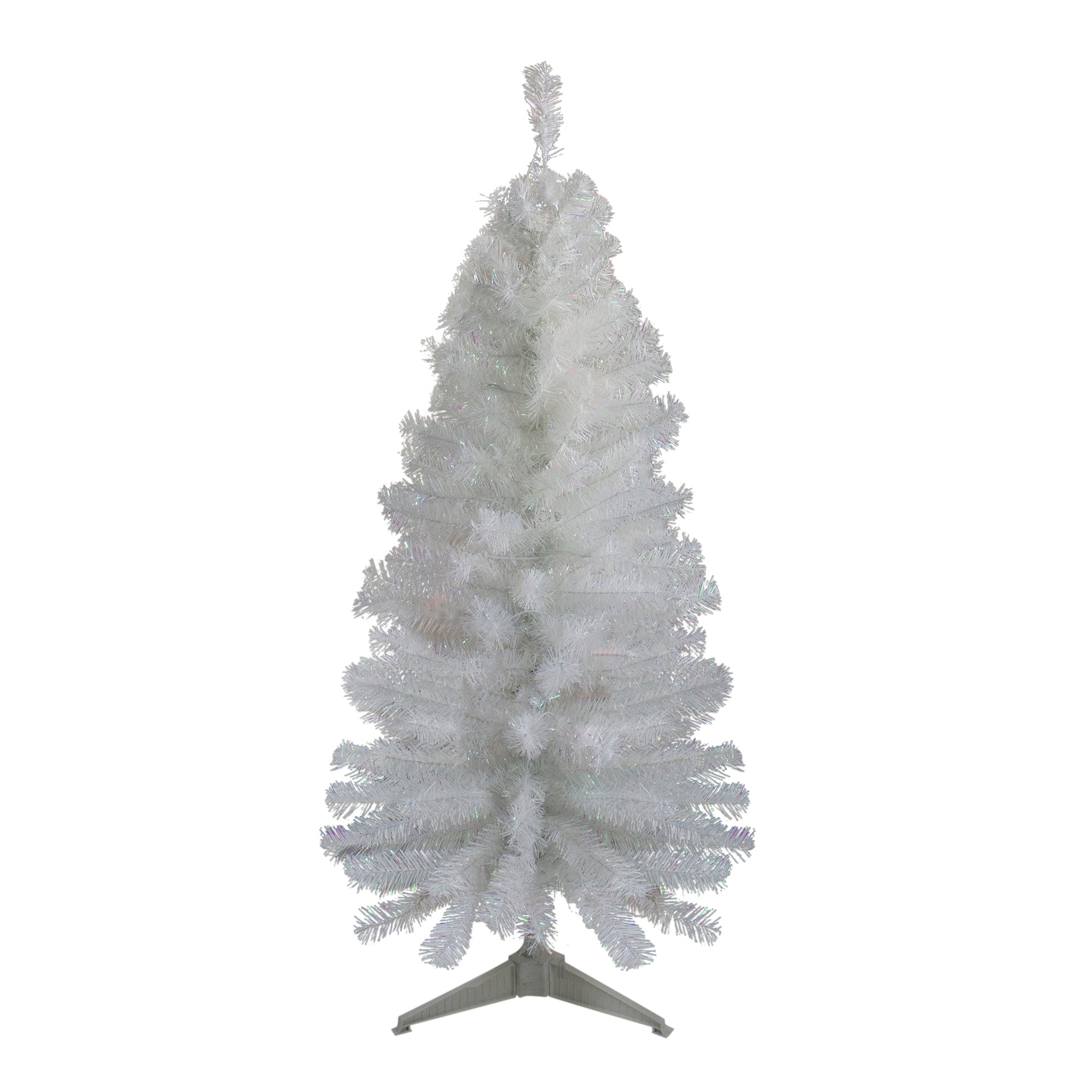 4 X 24 Slim White Tinsel Artificial Christmas Tree Unlit