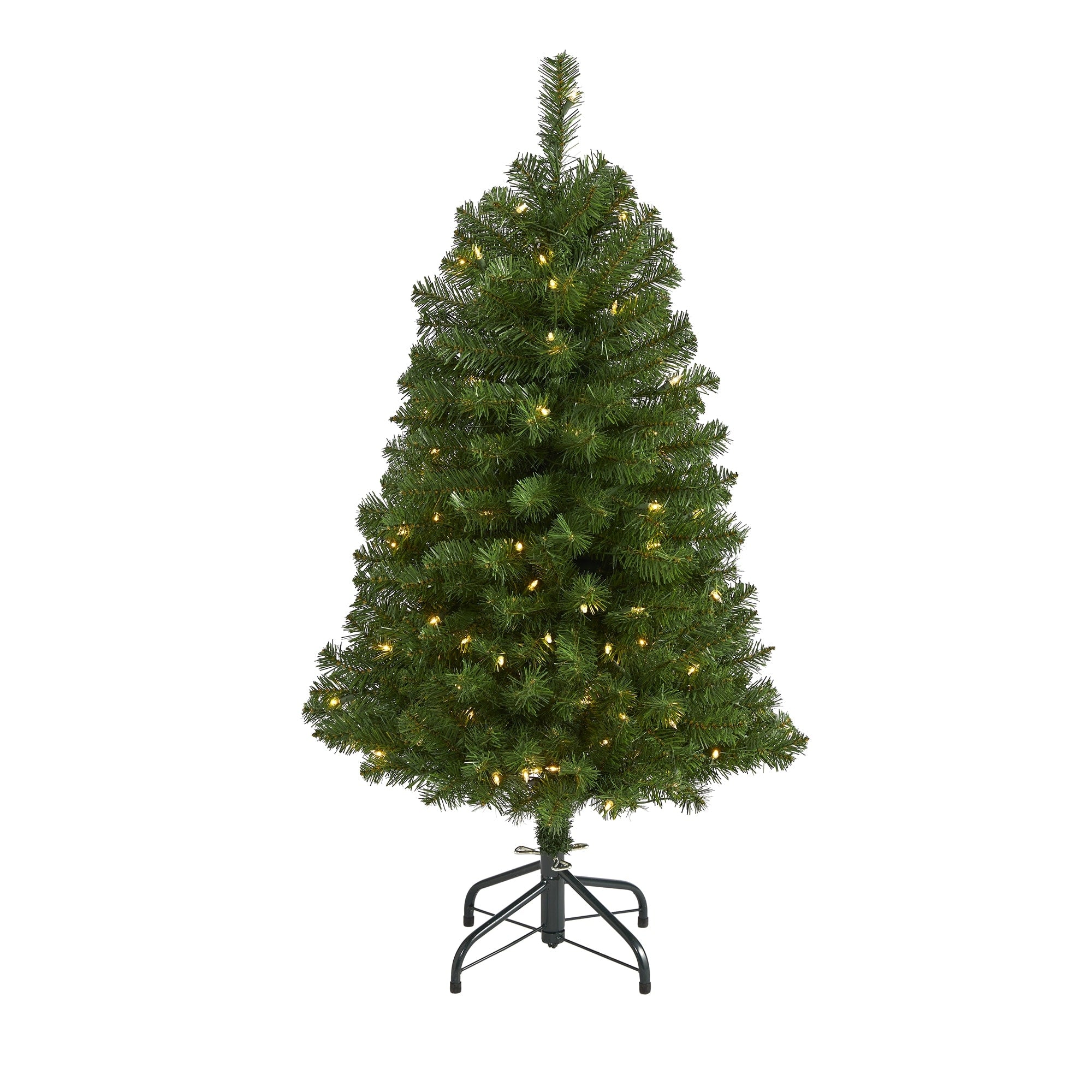 4 Virginia Fir Christmas Tree With 100 Clear Lights And 223 Branches Green