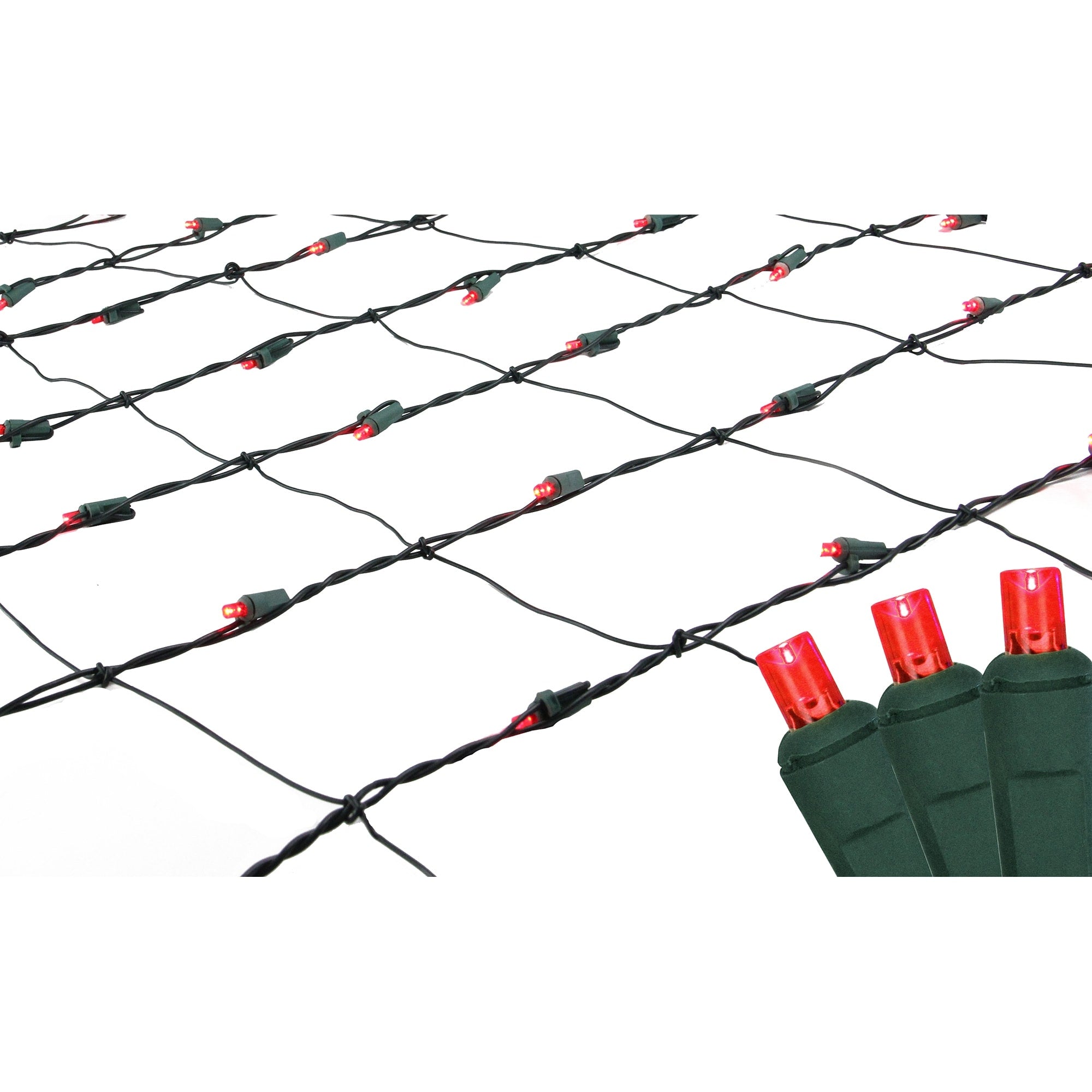 4 X 6 Red Led Wide Angle Christmas Net Lights Green Wire