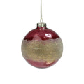 4 Pink And Gold Glitter Frosted Glass Ball Christmas Ornament N A