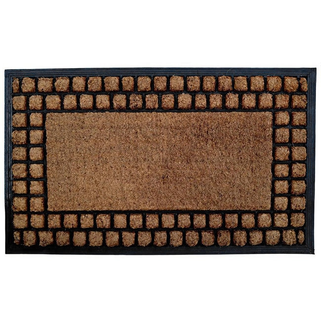 Checker Border Coir Rubber Door Mat Door Mat