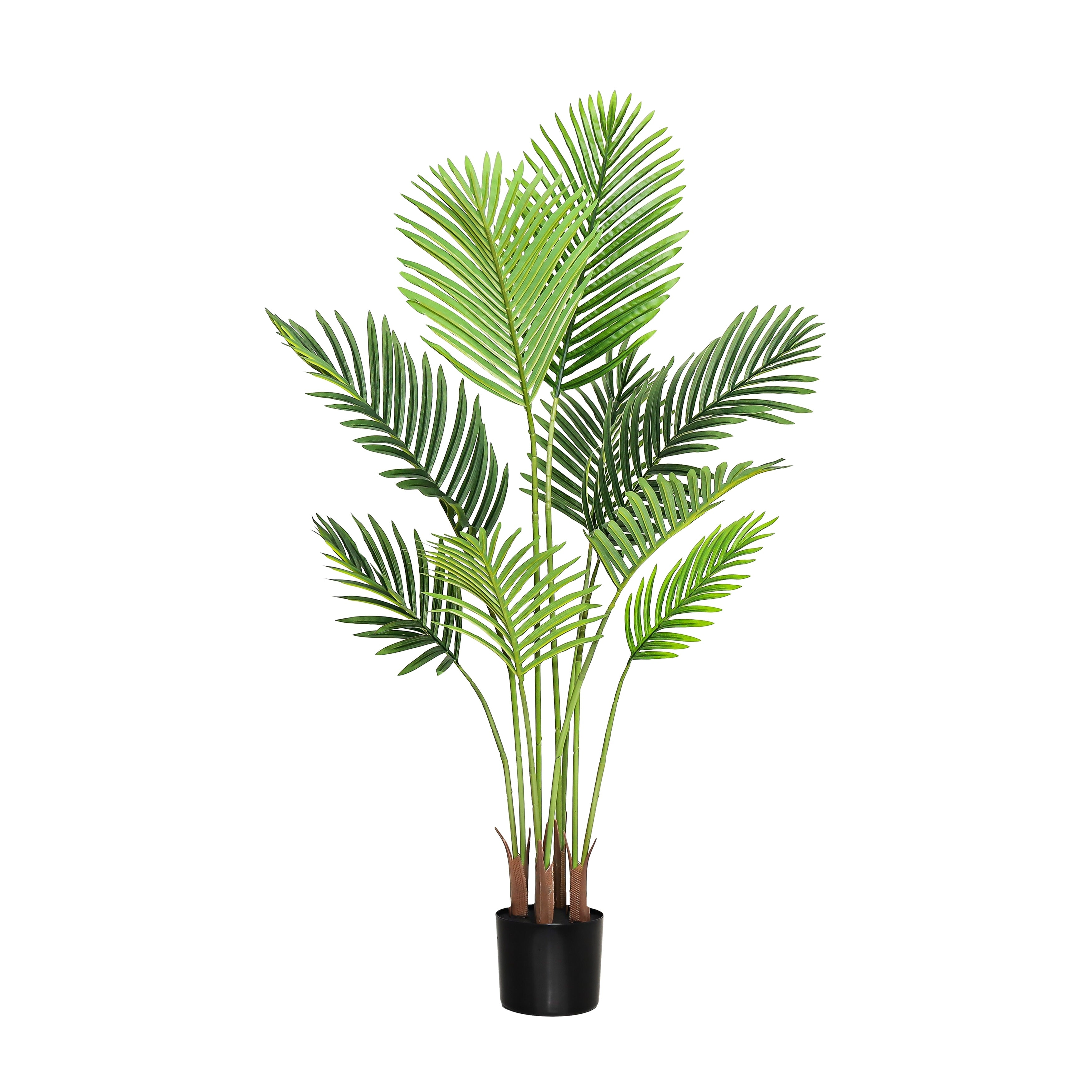 4Ft Real Touch Areca Palm Tree Plant In Black Pot 48 H X 30 W X 30 Dp
