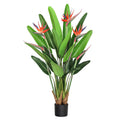 4Ft Real Touch Orange Artificial Bird Of Paradise Strelitzia Plant In Black Pot 46 H X 30 W X 30 Dp