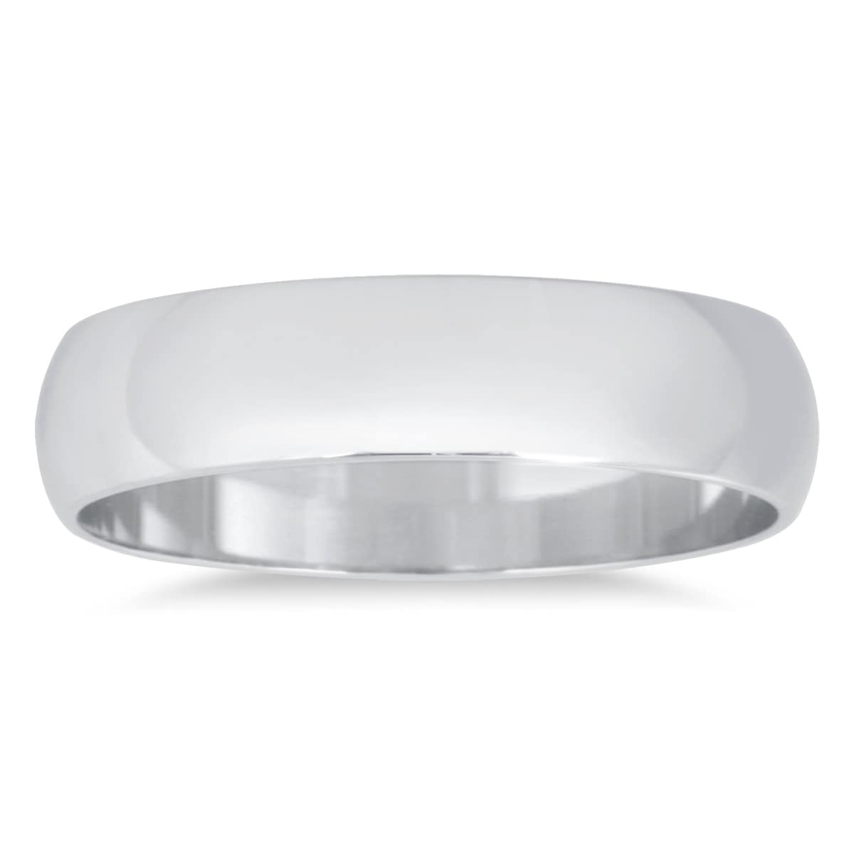 4Mm Domed Comfort Fit Wedding Band In 10K White Gold