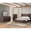 4Pc Espresso Finish Bed Dresser Mirror Chest Bedroom Set