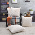 4Pcs Geometric Textured Fauxfur Throw Pillow Covers