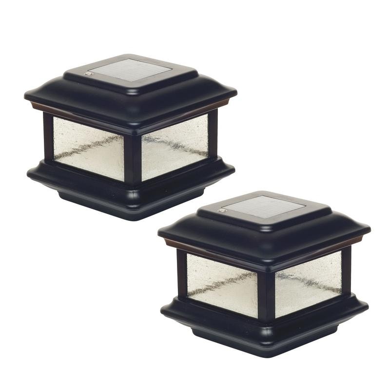 4X4 Black Aluminum Colonial Solar Post Cap Set Of 2