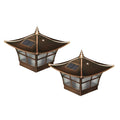 4X4 Ambience Electroplated Copper Solar Post Cap Set Of 2