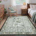 4X6 Washable Vintage Floral Rug Soft Non Slip Stain Resistant For Bedroom Living Room Dining Room Office Grey