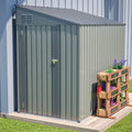 4X7 Foot Lean To Shed In Olive Grey Heavy Duty Steel Outdoor Storage Tools Bicycles Maximize Your Backyard Patio Space