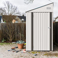 4X8 Ft Metal Storage Shed With Hinged Door Sloped Roof Vent Window Outdoor Garden Tool Shed